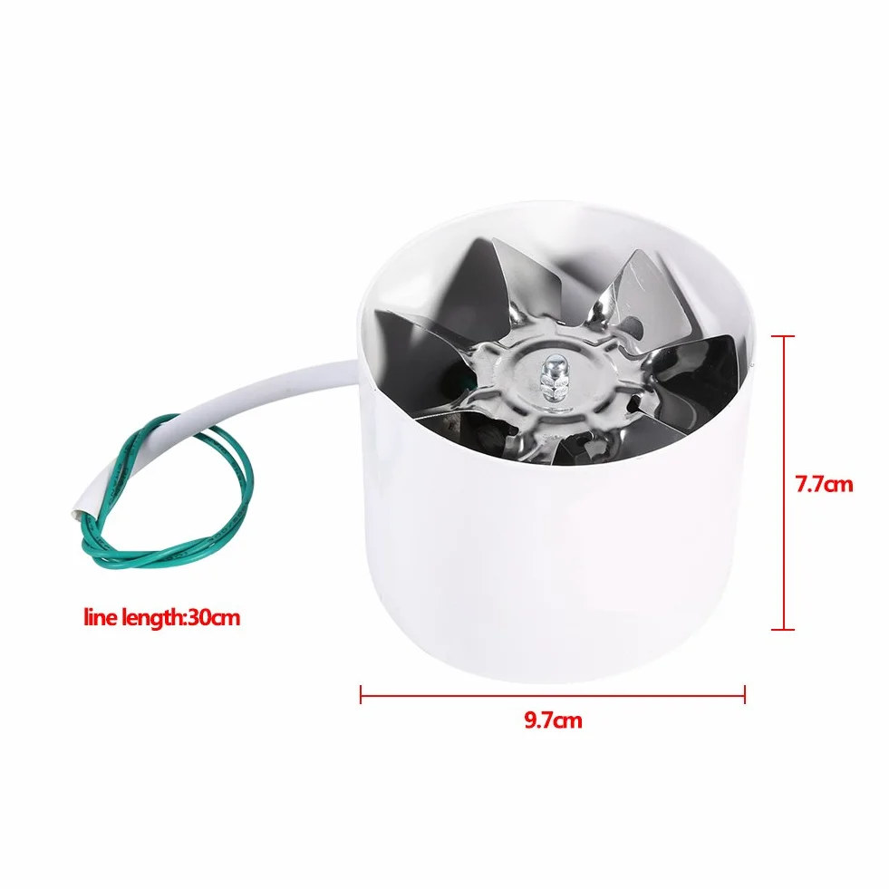 Zerodis Ventola di Scarico del Tubo,220V 4 Pollici Ventola di Ventilazione Interna Dispositivo di Scarico Soffiante Silenzioso Usato per Famiglia, Indoor, Pipeline