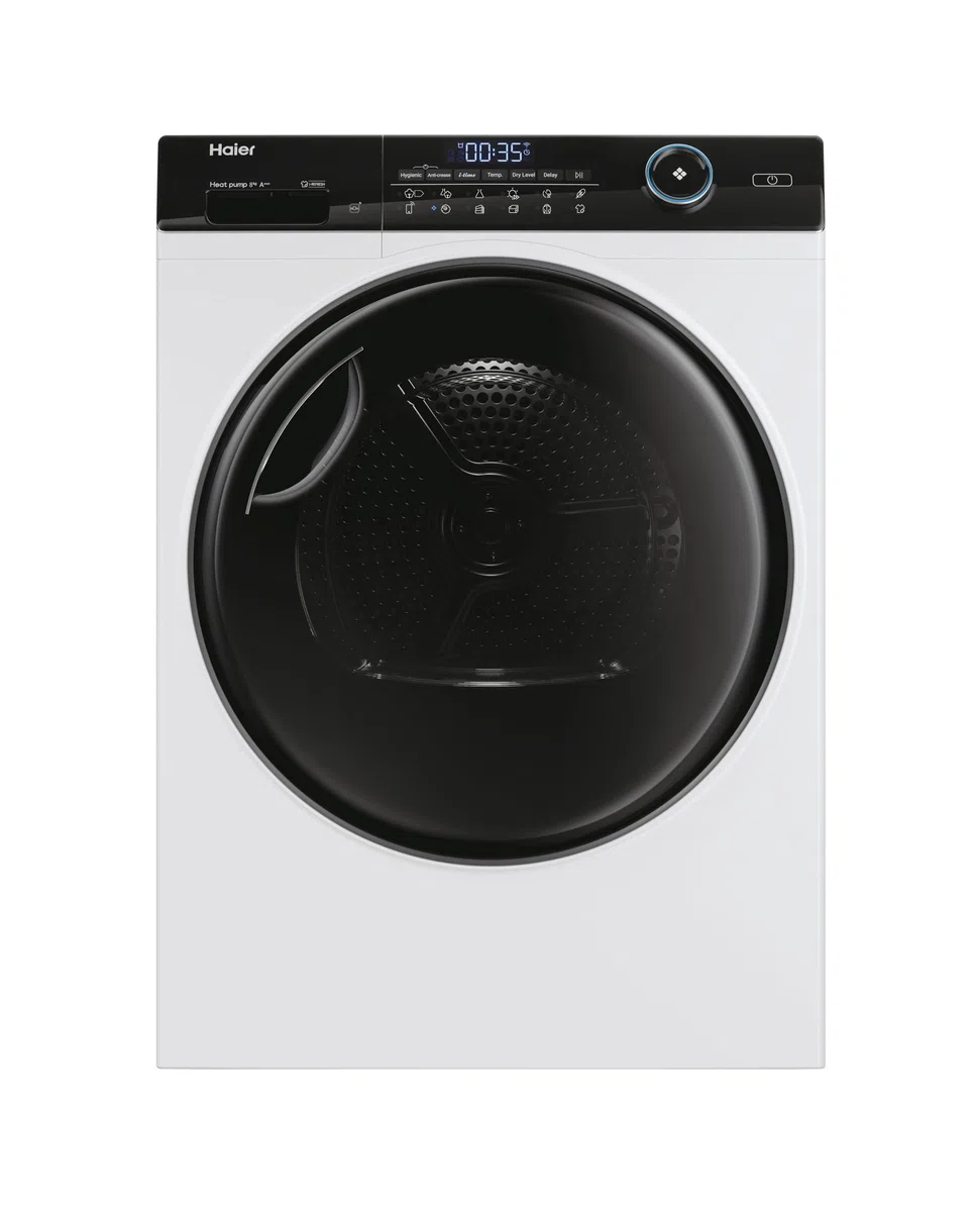 Haier I-Pro Serie 5 Asciugatrice 8Kg, Libera Installazione, Carica Frontale, Classe C, Motore Inverter, ABT, I-Time, Partenza Programmabile, Vapore, AxLxP 84,5x59,5x67,5 Bianca - HD80-A3959-S