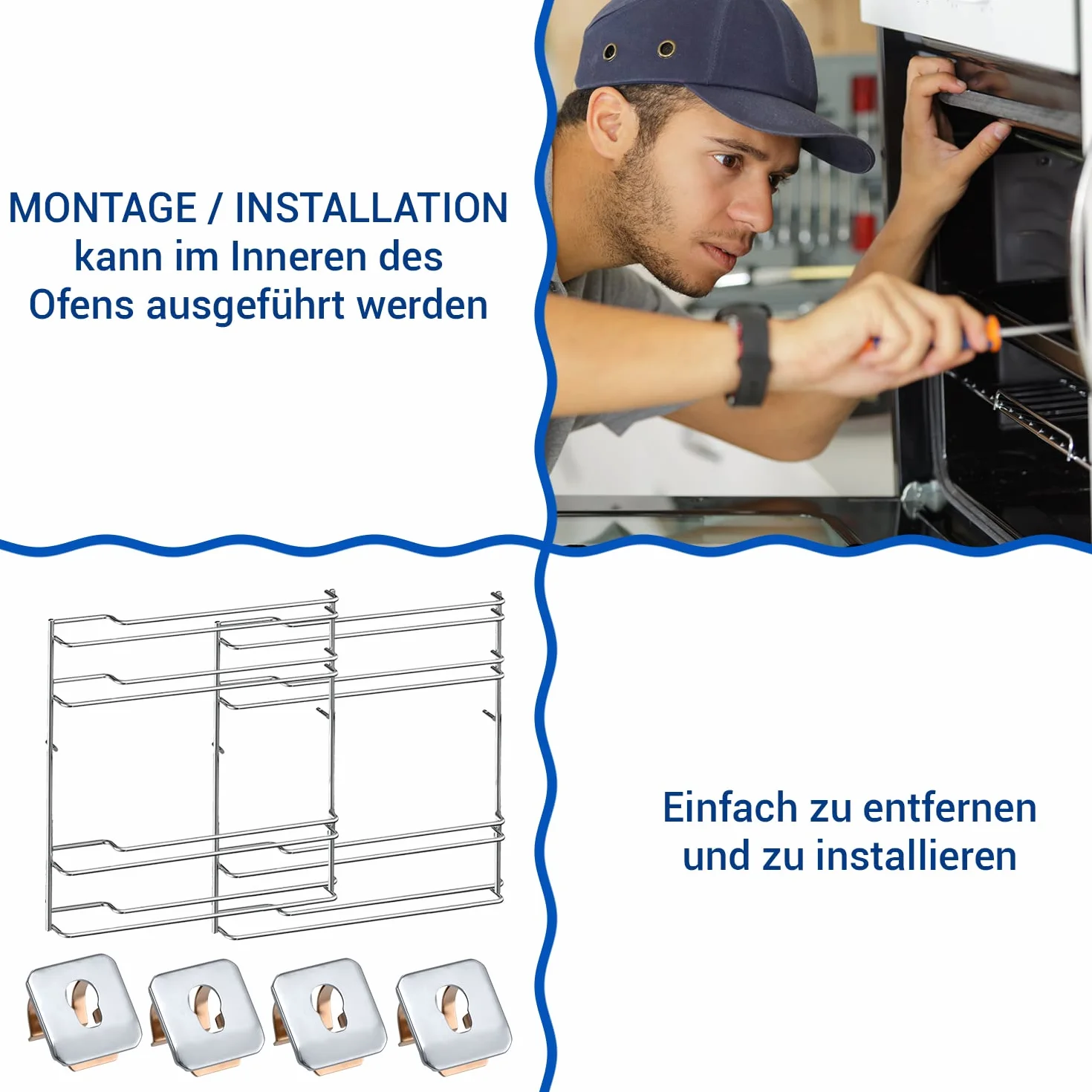 VIOKS Set di 4 prese di ricambio per Bosch 00631174 / fornello Siemens accessori per forno a griglia e forno Bosch, parti di ricambio Siemens, per forno Constructa