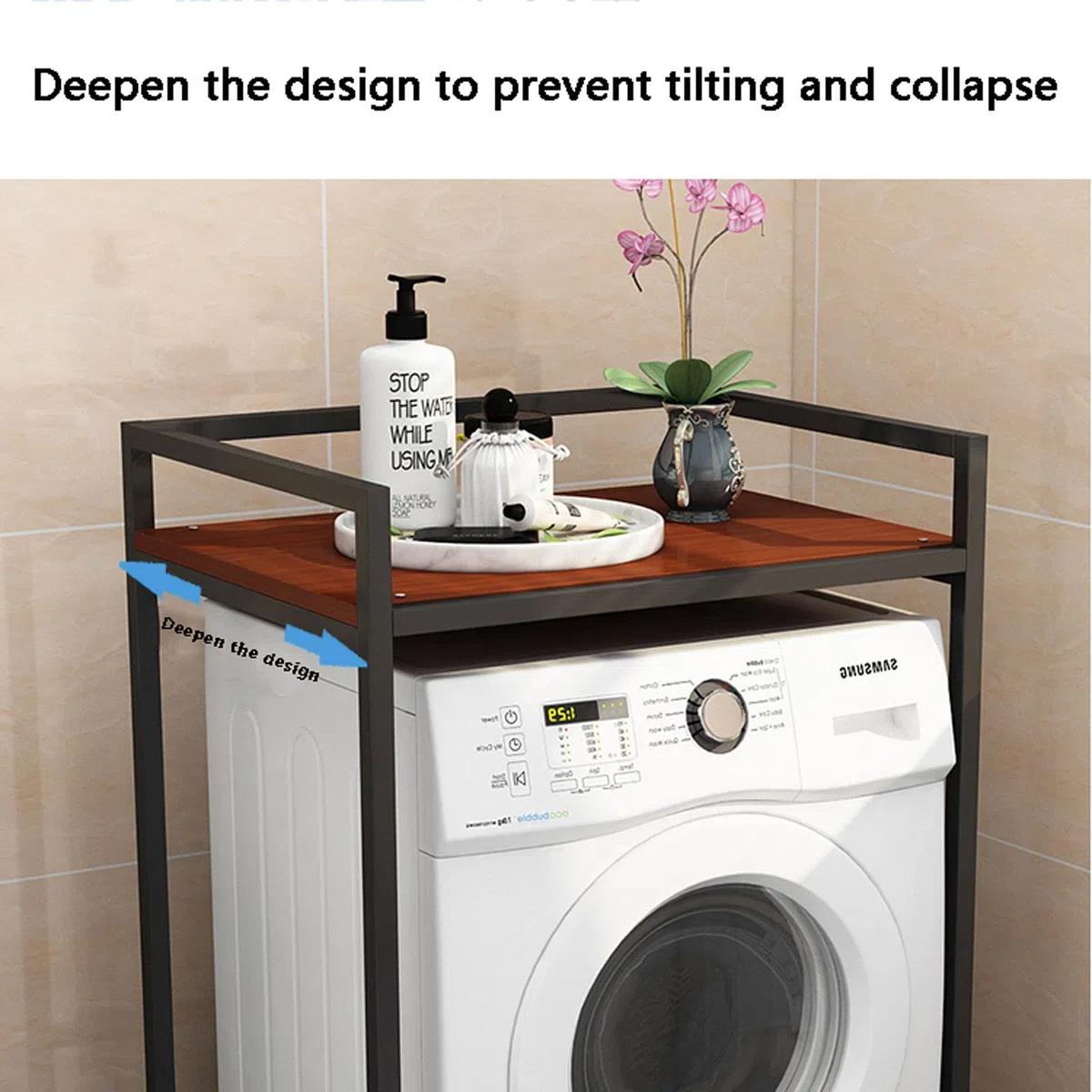 Delorm Lavatrice Scaffale Tamburo Lavastoviglie Ripiano Di Stoccaggio Piano 2 Livelli Asciugatrice Superiore Impilabile Rack Adatto Per Bagno, Cucina, Balcone, Lavanderia, Capacità Portante 300kg