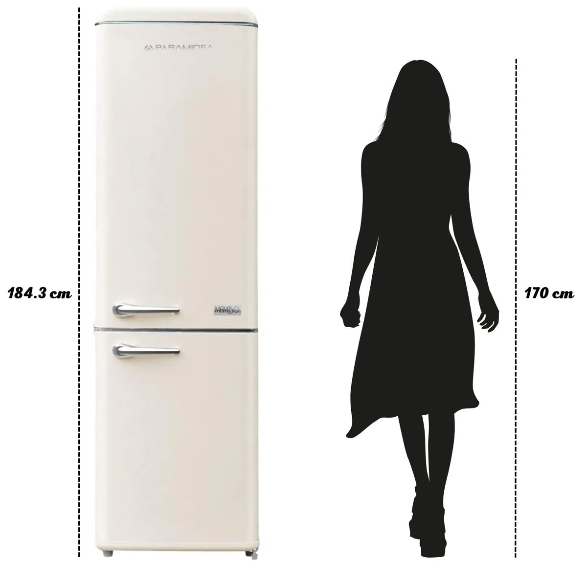 PYRAMIDEA Frigorifero Combinato Mambo Colore Crema Capacità Totale 300 L MAMBO309C