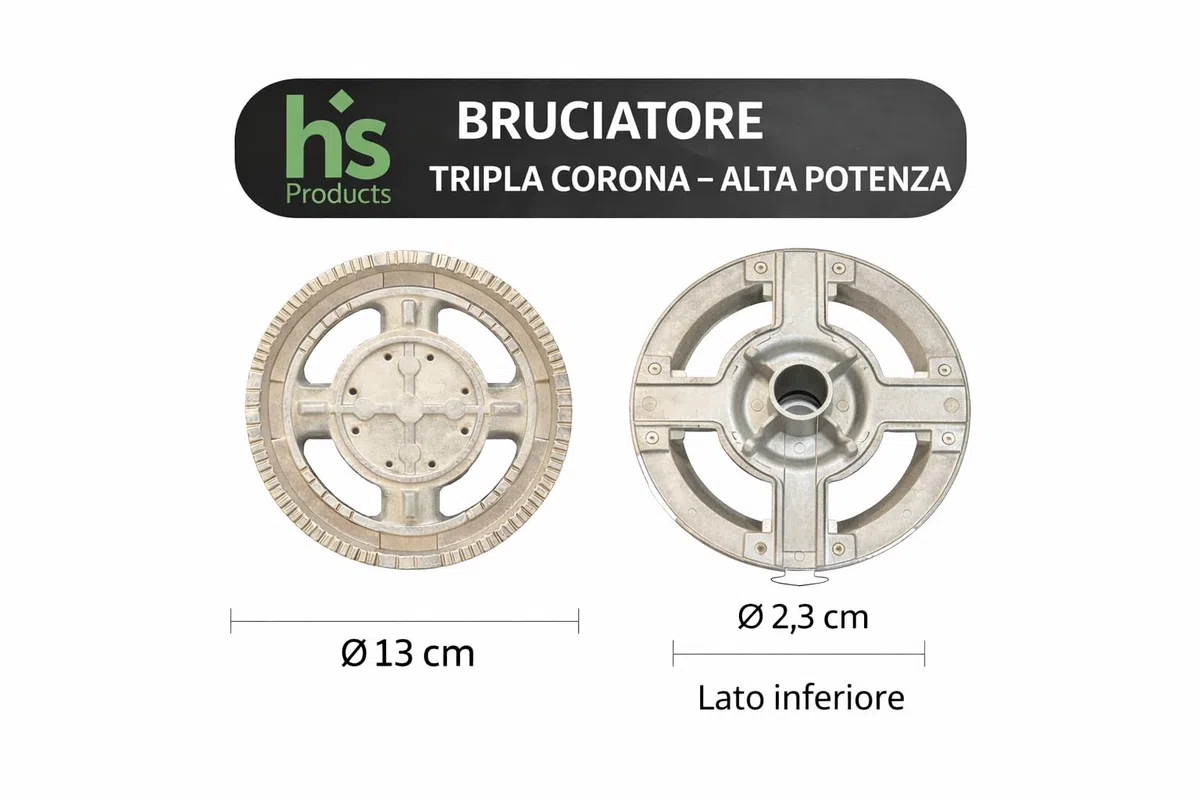 Kit Ricambi Cucina a Gas 10 Pezzi | 5 Bruciatori + 5 Piattelli Compatibili con modelli, Nardi, Ariston, Indeset,Hotpoint |Accessori Fornelli Alta Qualità"
