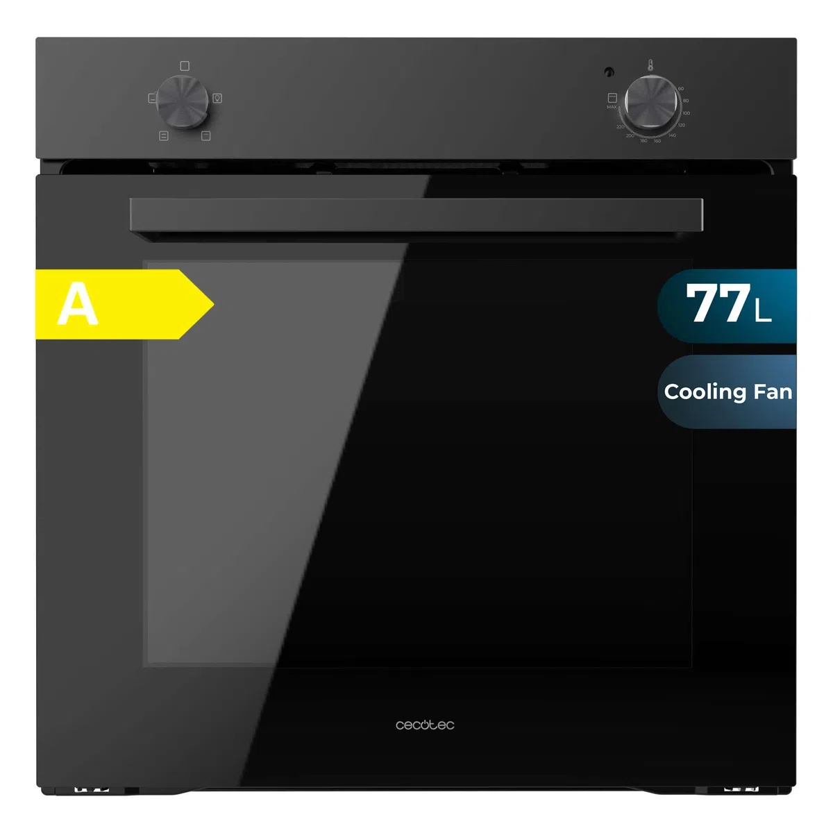 Cecotec Forno da Incasso Convenzionale 77L Bolero Hexa C126000 Dark Inox A. 2800W, 4 Funzioni, Modalità Convezione, Steam Base X2, Basso Consumo, Facile Pulizia, 5 Posizioni
