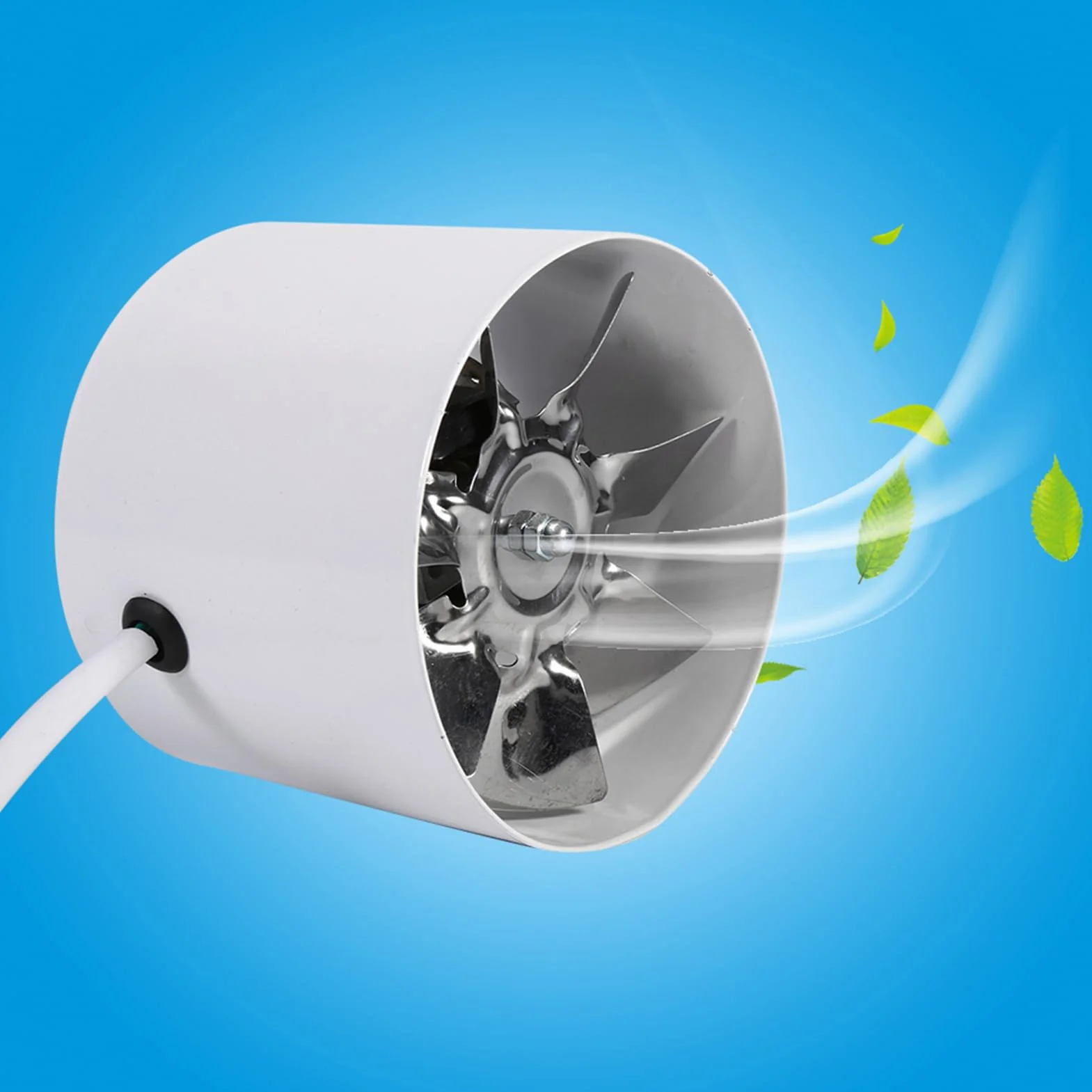 Zerodis Ventola di Scarico del Tubo,220V 4 Pollici Ventola di Ventilazione Interna Dispositivo di Scarico Soffiante Silenzioso Usato per Famiglia, Indoor, Pipeline