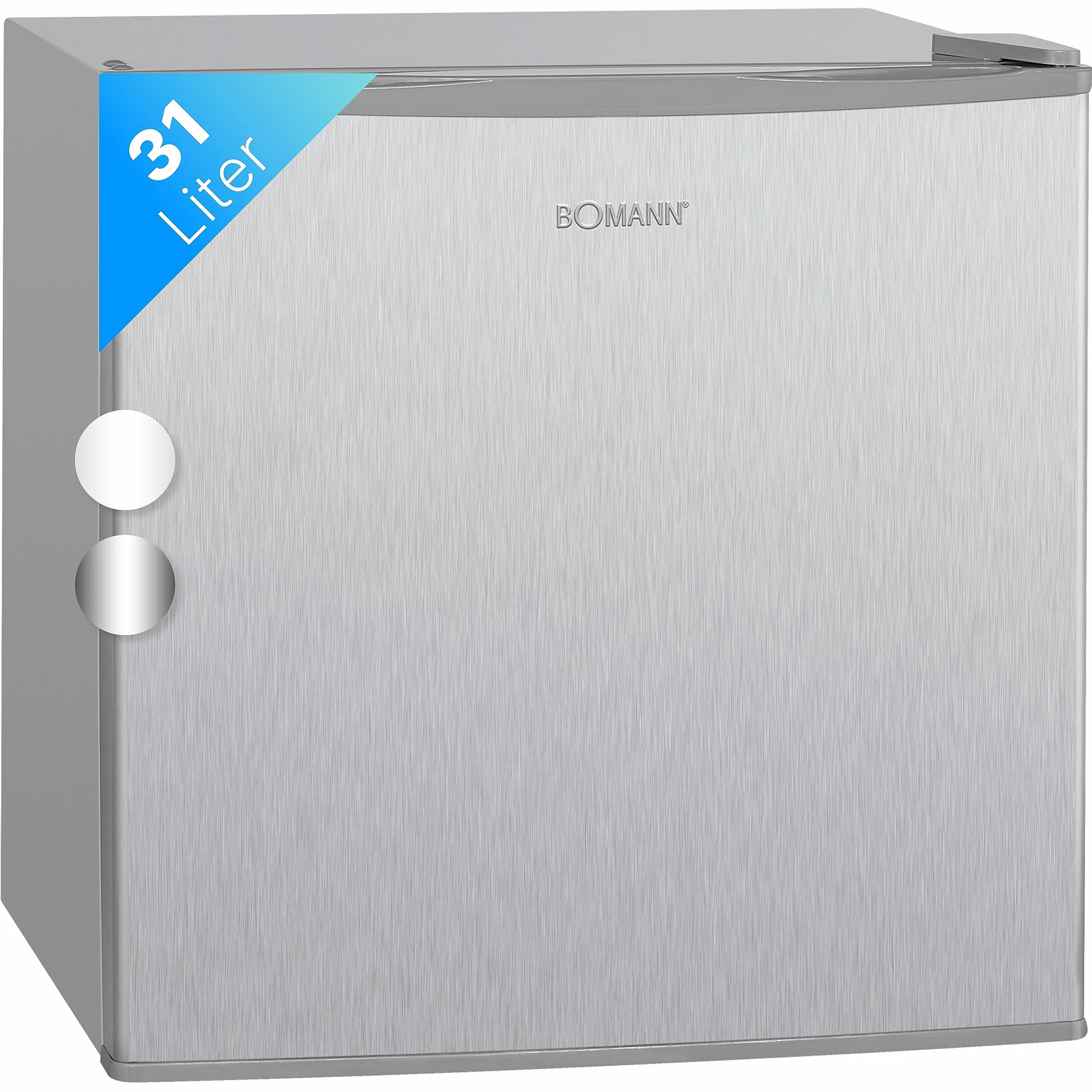 Bomann Freezerbox 31L | Congelatore piccolo con ripiano a griglia | chiusura intercambiabile e regolazione continua della temperatura | Mini congelatore con marcatura a 4 stelle | GB 341.1 inox