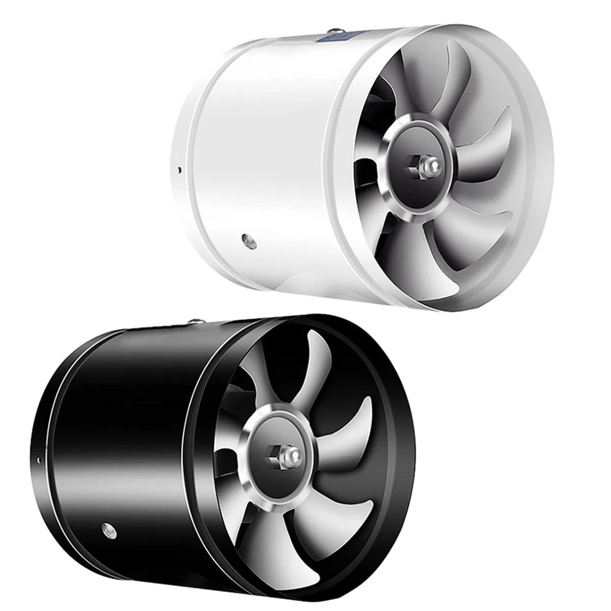 Ventilatore di scarico da 180 mm, 4,0 m³/min, silenzioso, per cucina, bagno, ufficio, adatto per tubi da 180 – 190 mm, 50 W, 220 V, alloggiamento in metallo (colore nero