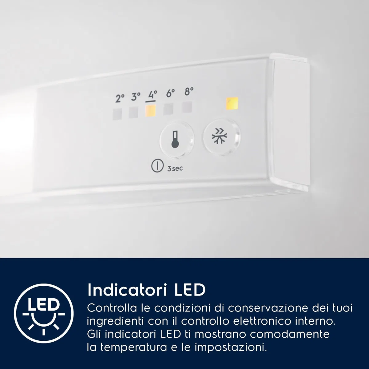 Electrolux ColdSense 500 Frigocongelatore da Incasso ENS5LE18S, 177,2 cm Tecnologia LowFrost, FastFreeze, Controllo Elettronico Interno, Capacità 271 Litri, 1772x546x549 mm, Bianco