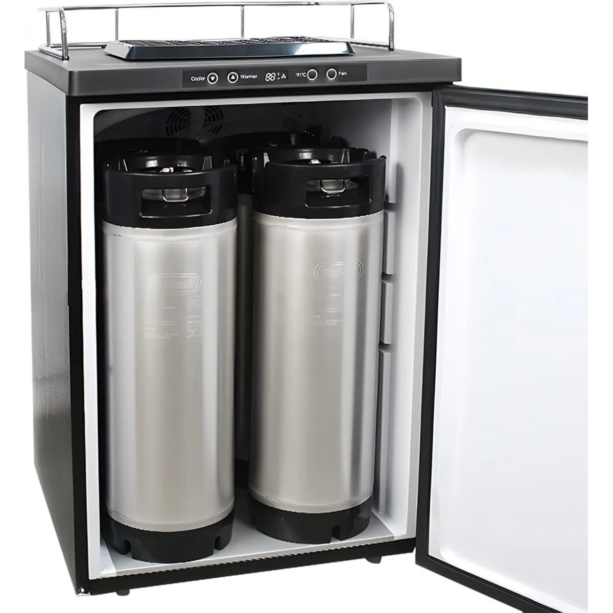 Serie X – Frigorifero a barile con regolatore di pressione – per 4 x 19 litri NC Kegs / 20, 30 o 50 litri – Frigorifero per botti di bevande