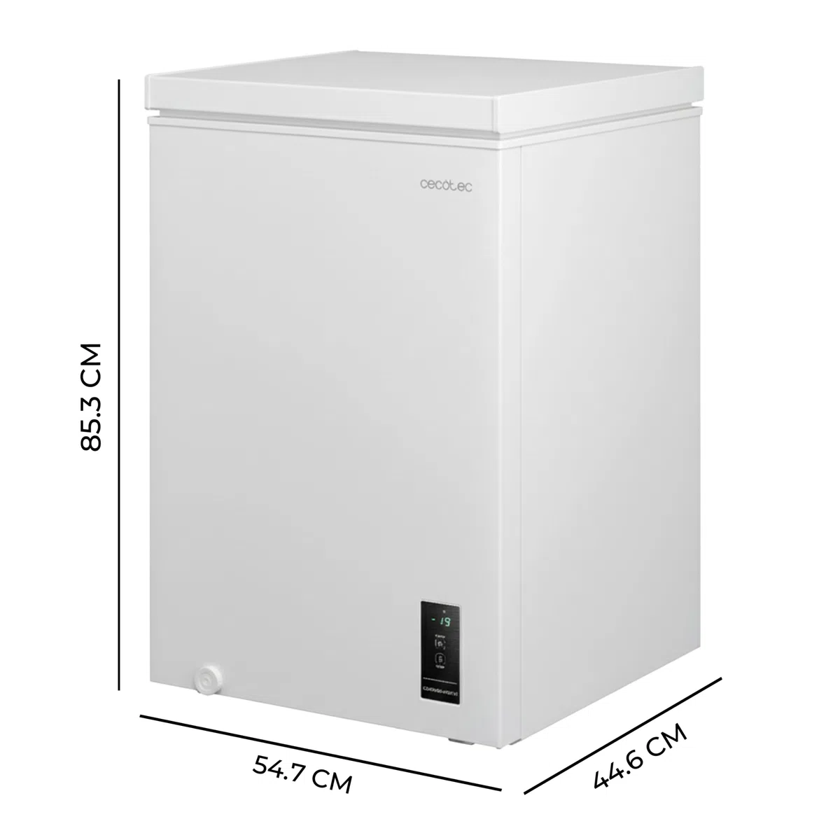Cecotec Congelatore Orizzontale 99L Bolero CoolMarket Chest 99P White E. Cestello con Maniglie, Controllo Elettronico LED, UltraContact D-Cool, Dual Function, Porta ZeroG (80º-30º), Fast Freezing