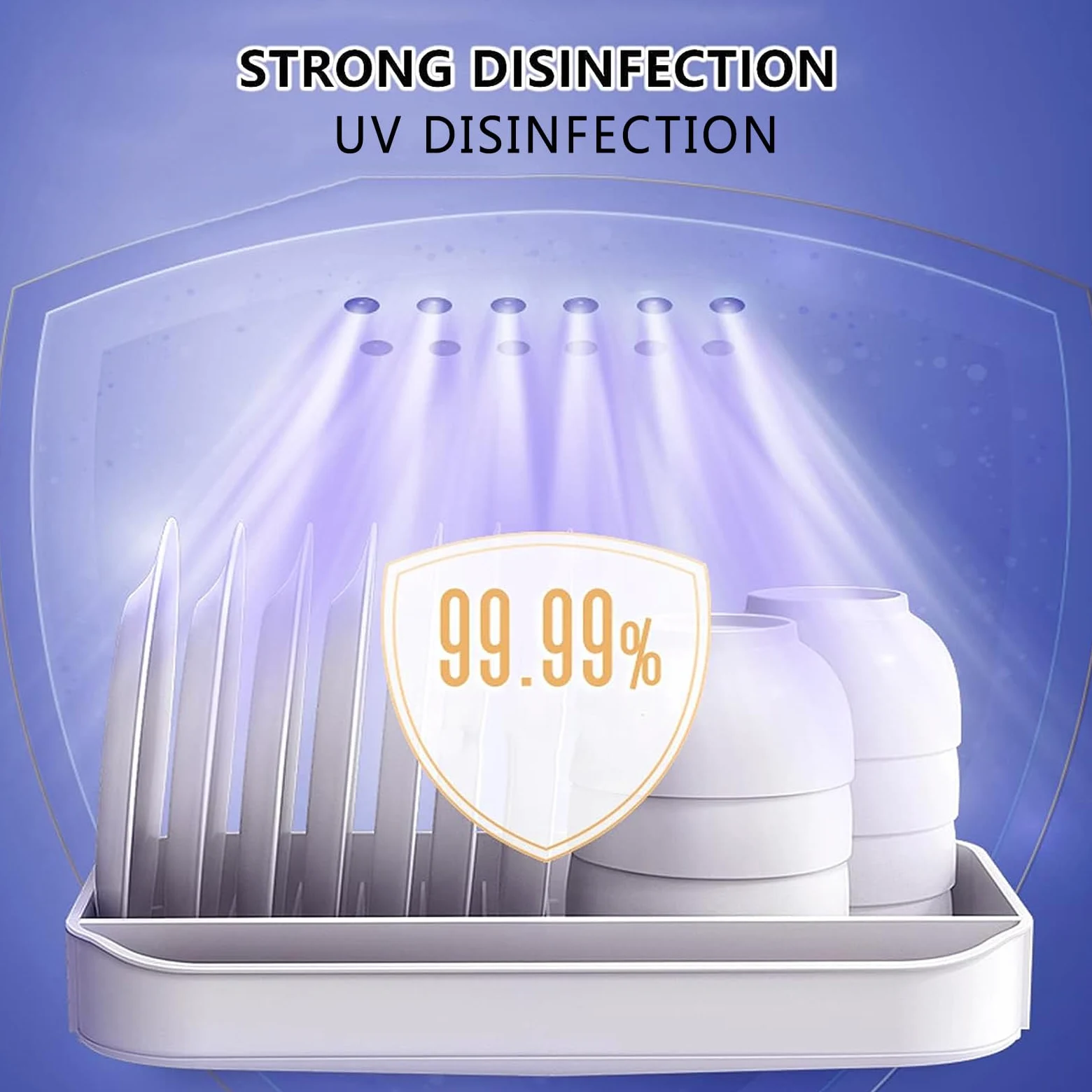 Armadietto per La Pulizia UV, Macchina Multifunzione per La Disinfezione delle Stoviglie, Ricaricabile Tramite USB E capacità di Pulizia del 99,9%, Funzionamento con Un Solo Tasto, per Casa