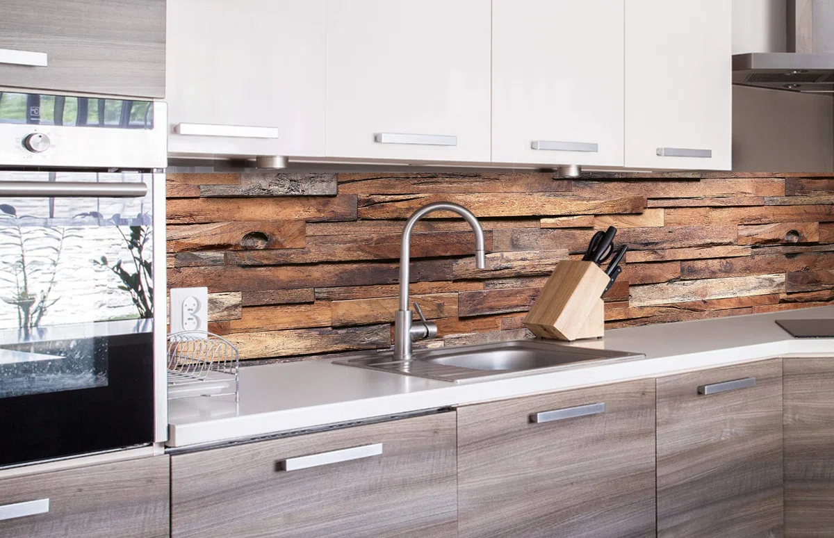 Paraschizzi Auto-Adesiva per la Cucina Parete di Legno 260 x 60 cm | Resistente all’Acqua | QUALITA‘ Premium