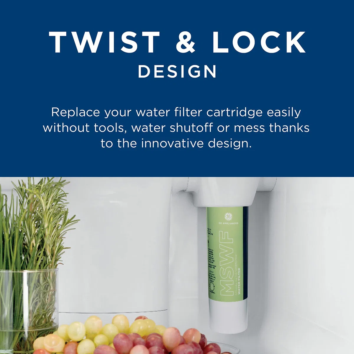 GE MSWFDS Refrigerator Replacement Water Filter-REFRIGERATOR FILTER REPL