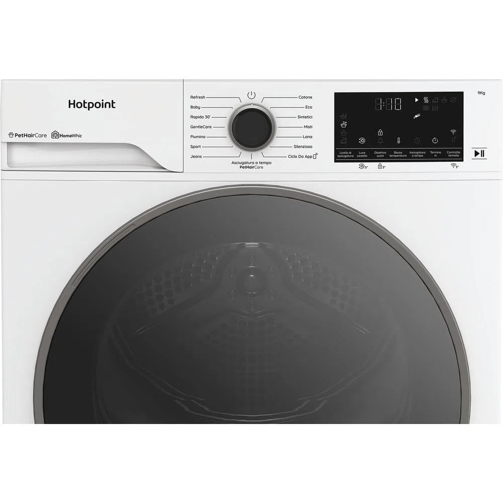 HPT 96D BS IT - Asciugatrice Classe A 9 Kg con Pompa di Calore Wifi Libera Installazione