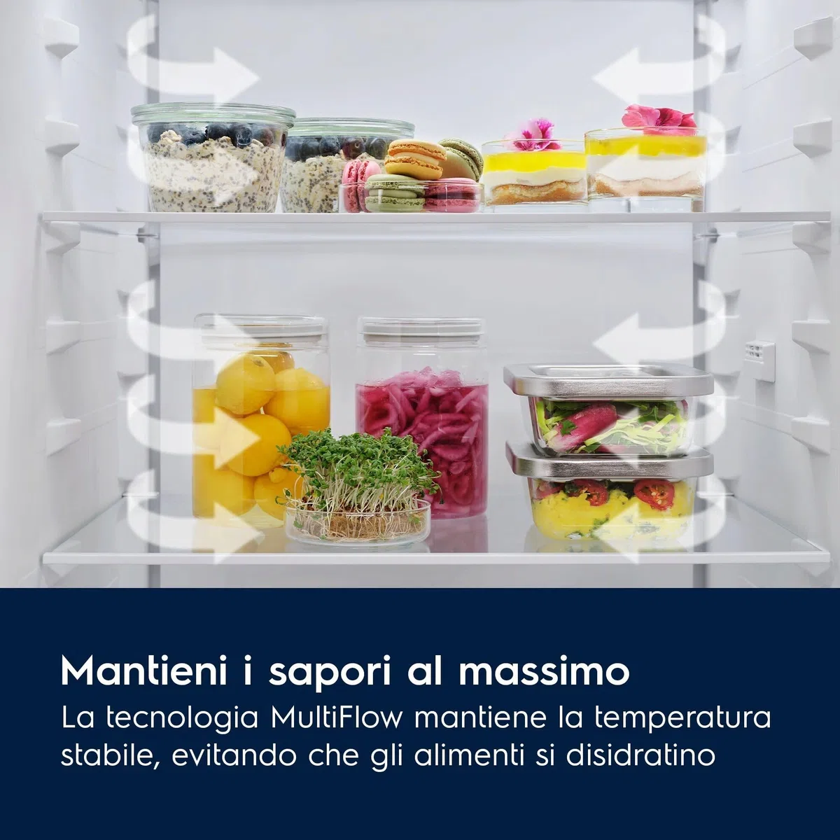 Electrolux ENA7CD18S0 Frigorifero Combinato da Incasso 177 cm, No Frost, MultiFlow, Classe Energetica D, Bianco