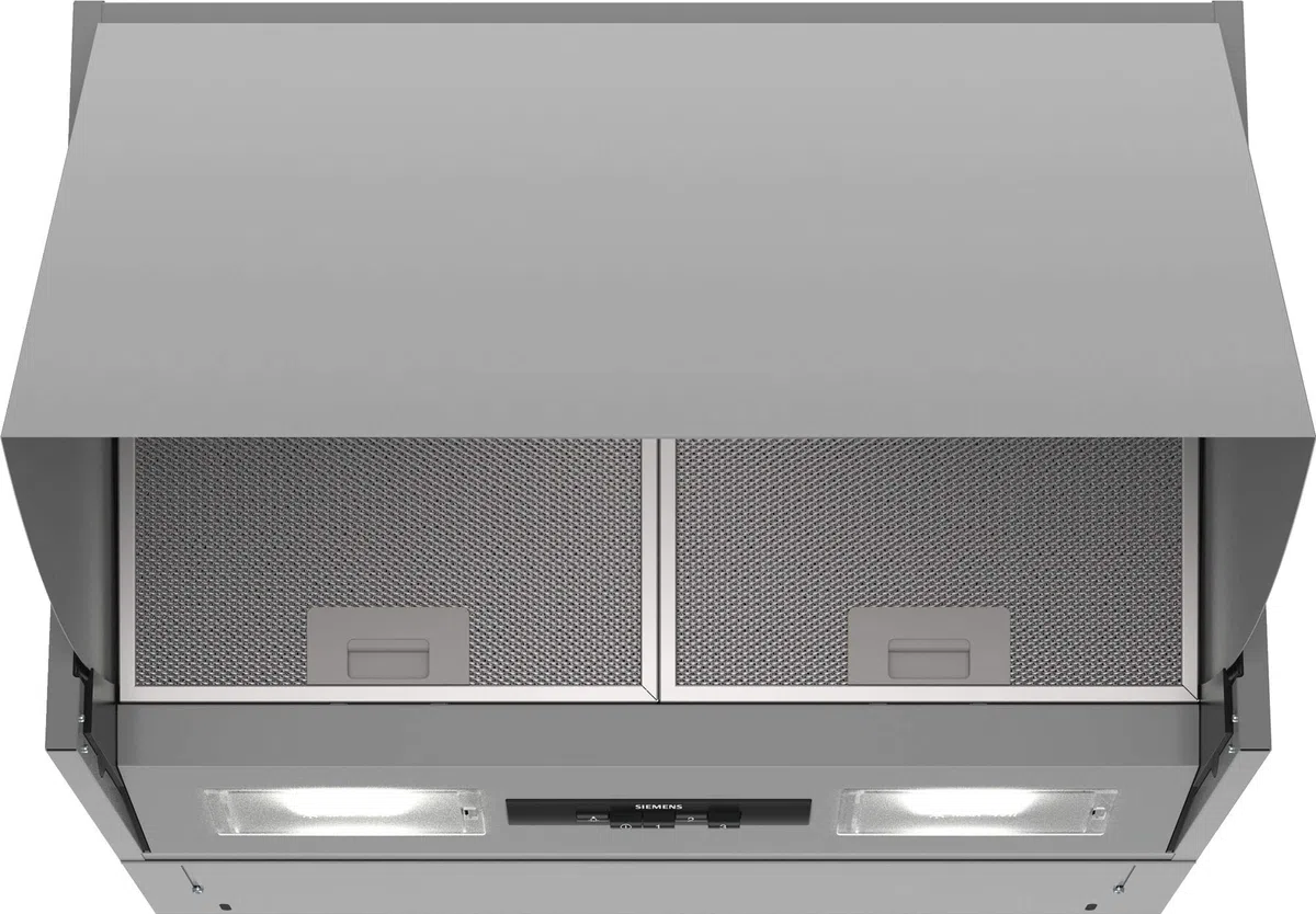 Siemens LE66MAC00 - Cappa aspirante, 59,9 cm, filtro antigrasso in metallo, interruttore a pulsante, colore: Argento