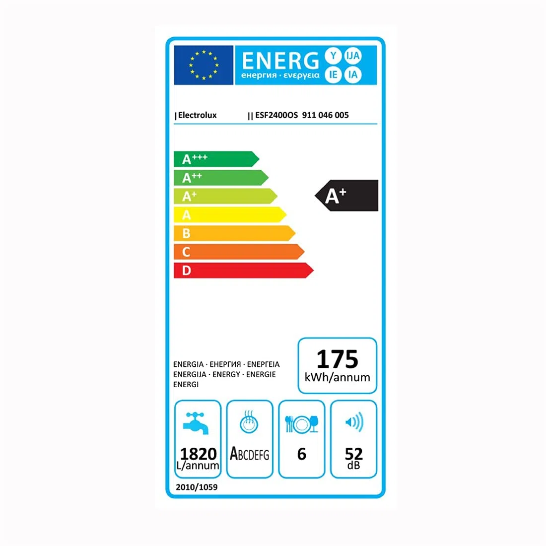 Electrolux ESF2400OS Lavastoviglie Compatta, Capacità 6 Coperti, 52 Decibel, Grigio