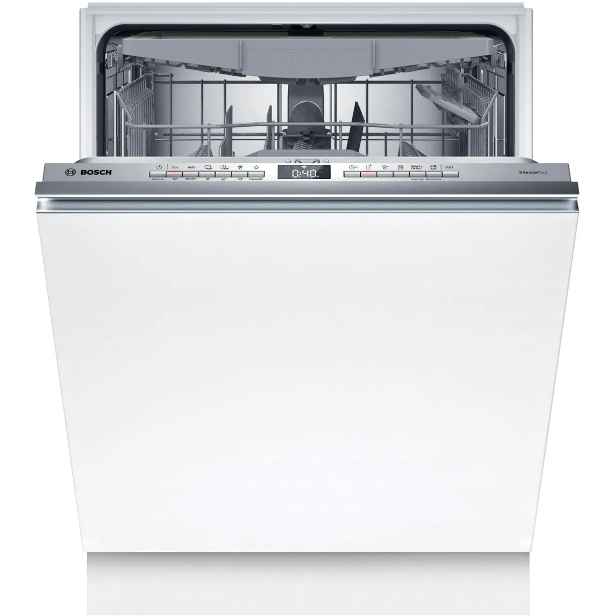 Bosch SMH4ECX28E, serie 4, lavastoviglie intelligente completamente integrata 60 cm, cassetto portaposate, lavastoviglie Made in Germany, cerniera Vario, particolarmente silenziosa, SpeedPerfect+,