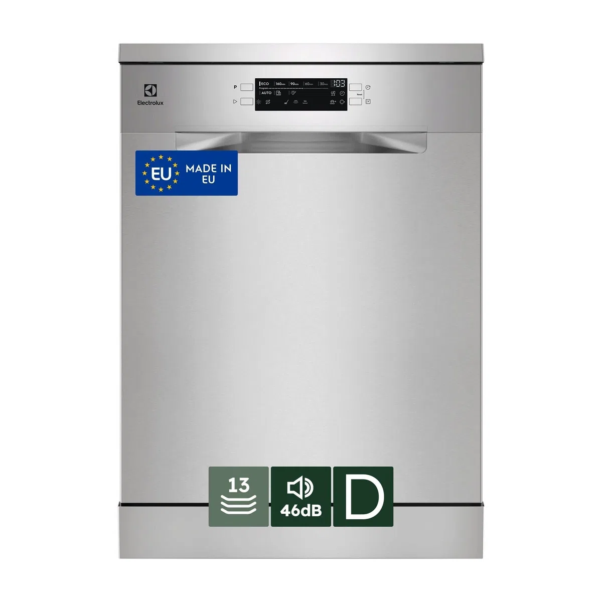 Electrolux Lavastoviglie ESA47300SX, 60 Cm, 14 Coperti, Tecnologia AirDry 300, Lavaggio Rapido, AutoSense, Cestello QuickLift, Programma MachineCare, dB 46, Grigio, Classe D