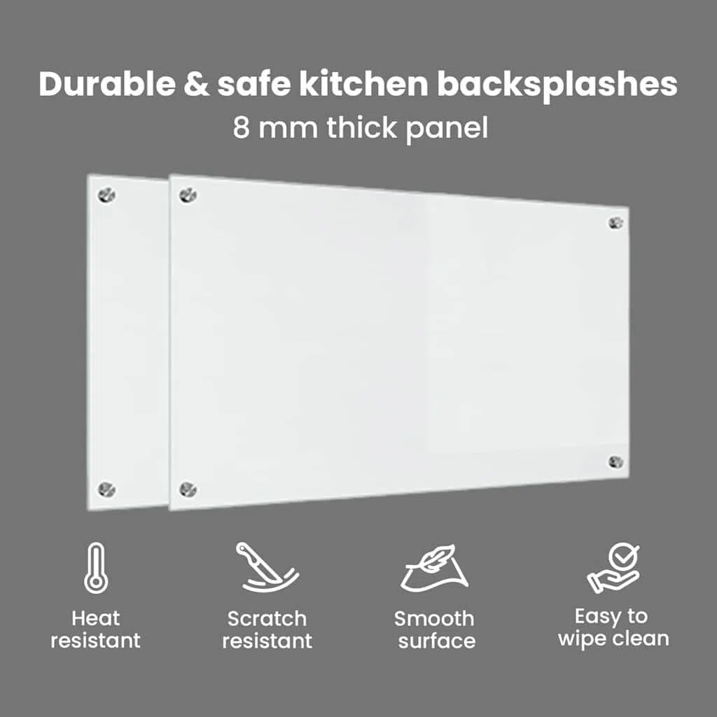vidaXL Schienale da Cucina 2 PCS Trasparente 90 x 50 cm, Design da Cucina alla Moda: Schienale in Vetro, Parete Resistente al Calore, estetica Moderna per la ristrutturazione
