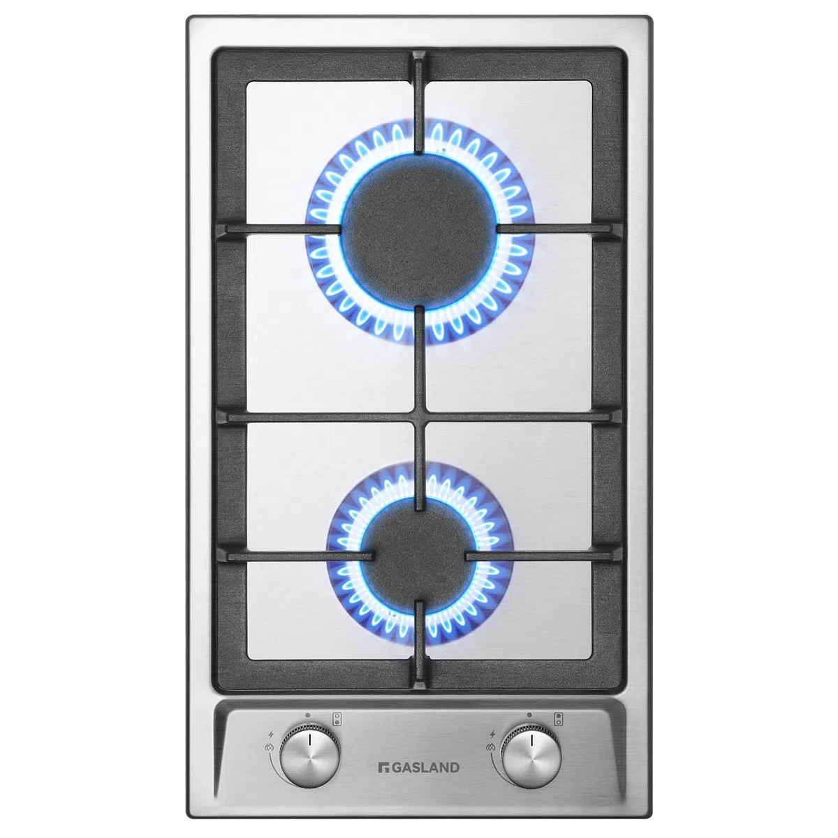GASLAND GH30SF piano cottura a gas da incasso 2 fuochi 30 cm 4200 W acciaio inossidabile GPL/gas naturale