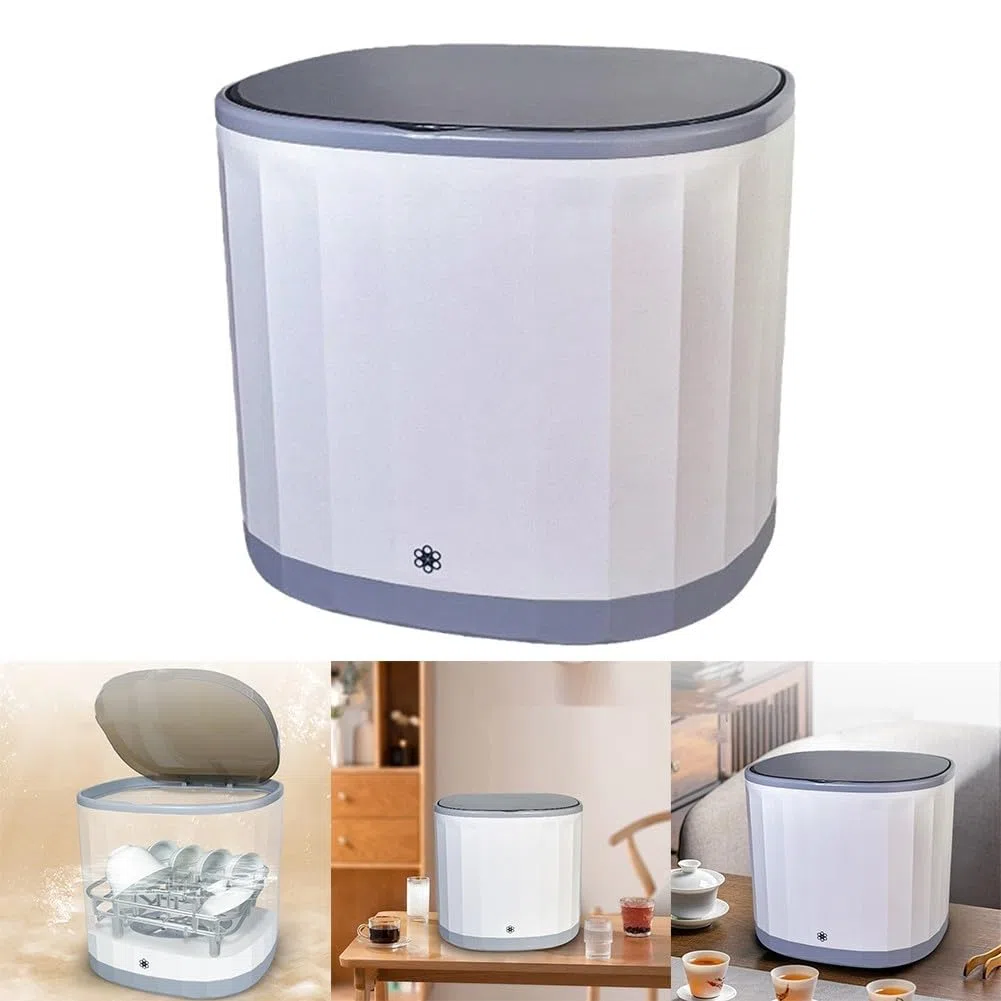 Mini lavastoviglie portatile da banco con portabicchieri interno, ricaricabile tramite USB, per ufficio e studio