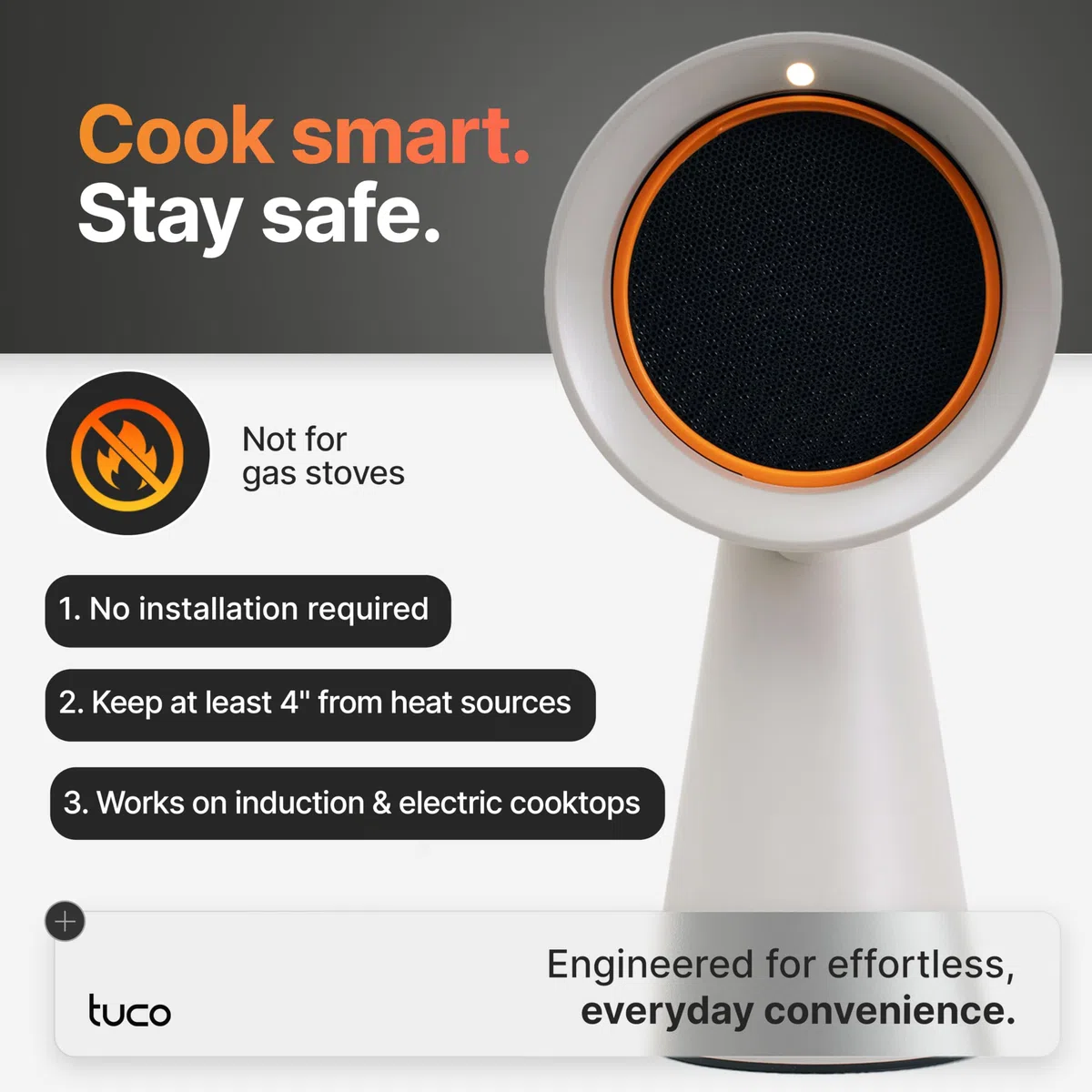 TUCO Cappa aspirante portatile estrattore cucina 3 velocità filtro alluminio rimovibile