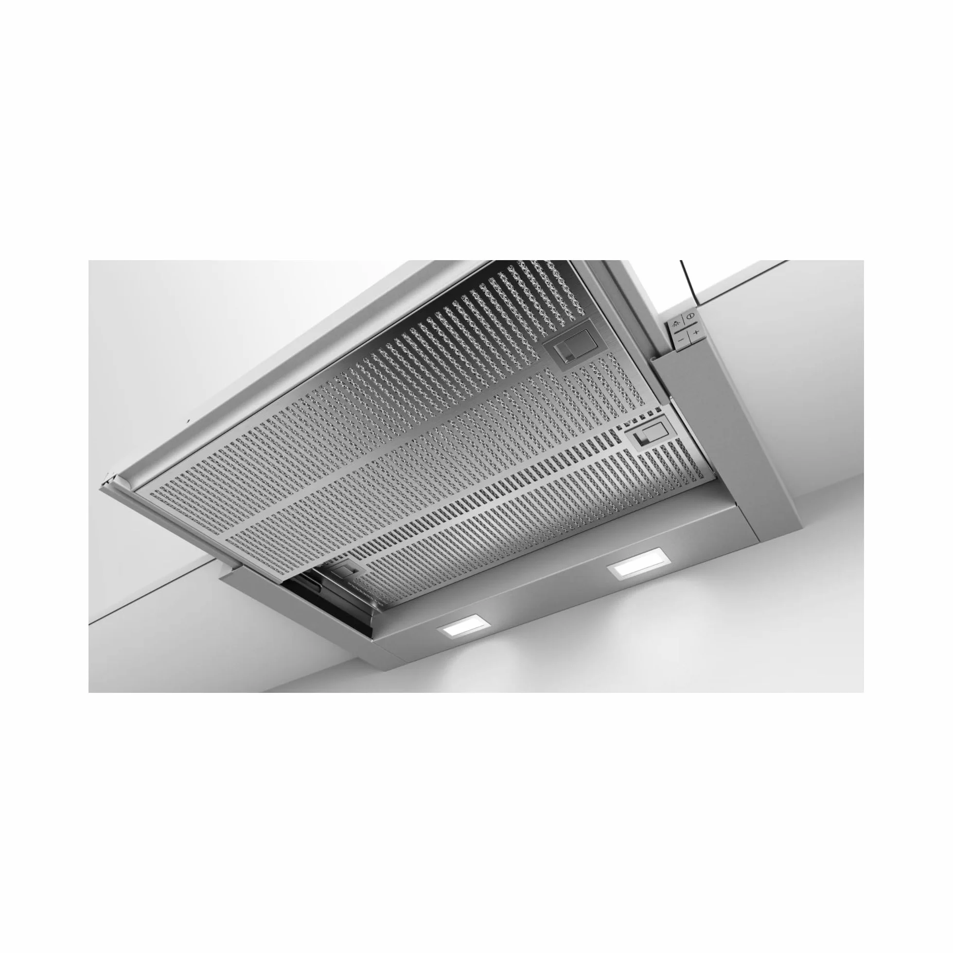 Bosch DFR067A52 - Copertura per schermo piatto serie 4, 60 cm di larghezza, aria di trascinamento e di scarico, prodotto in Germania, EcoSilence Drive, motore silenzioso ed efficiente, illuminazione a