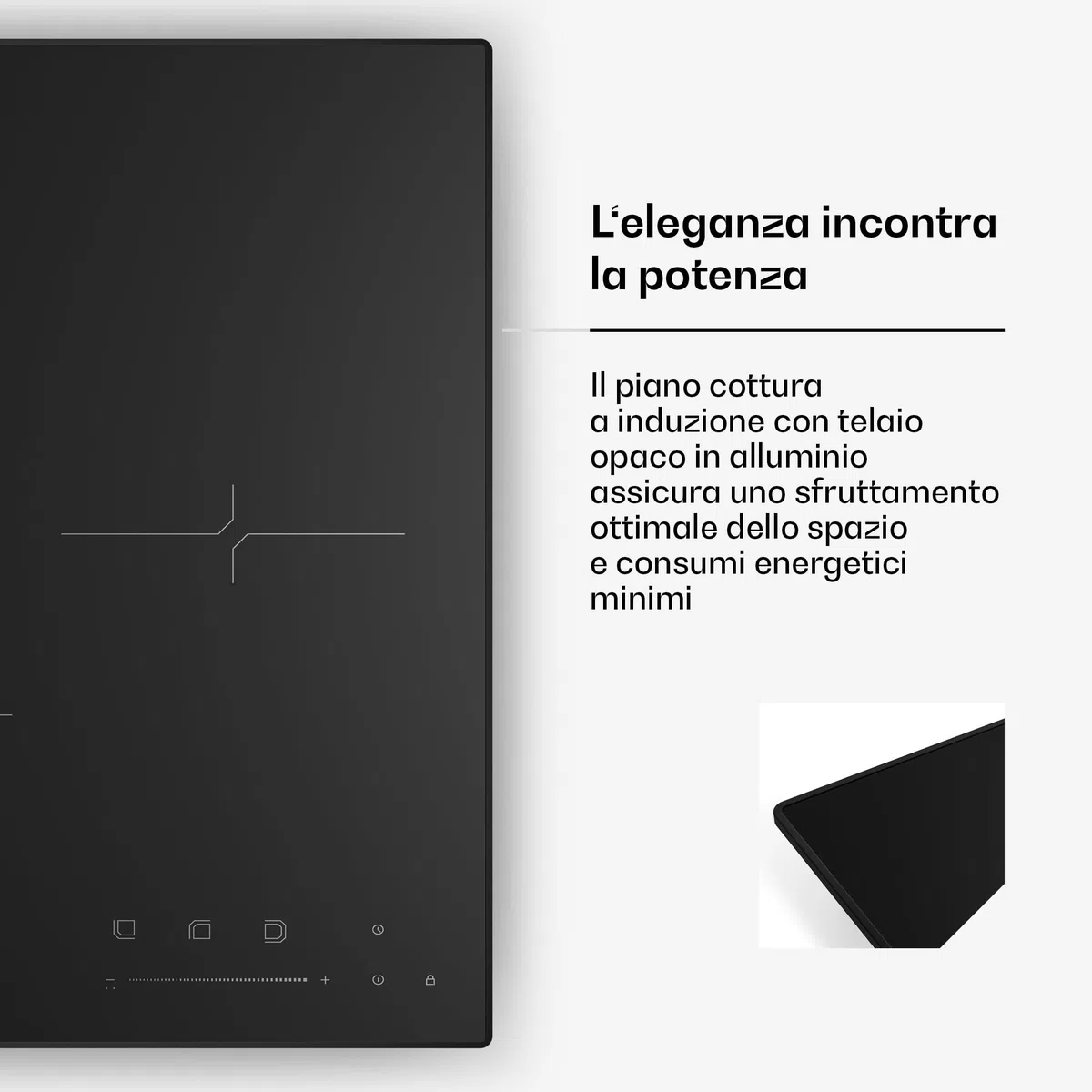Klarstein Velaire Piano Induzione 45cm 3 Zone 5500W Cursore Touch Timer Blocco Bambini Vetro Nero