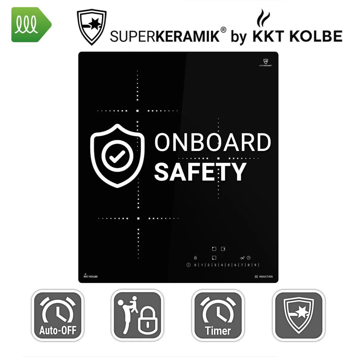 KKT KOLBE Piano Cottura a Induzione 45 cm Vetroceramica 3 Zone 9 Livelli IH84500RL