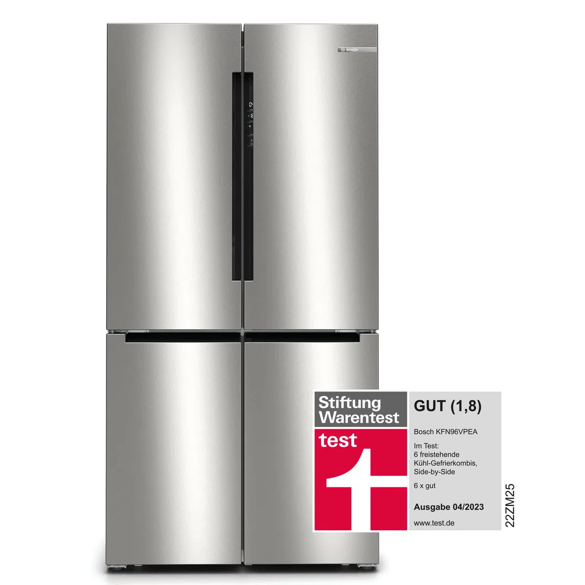 Bosch Serie 4 KFN96VPEA side-by-side refrigerator Freestanding 605 L E Stainless steel