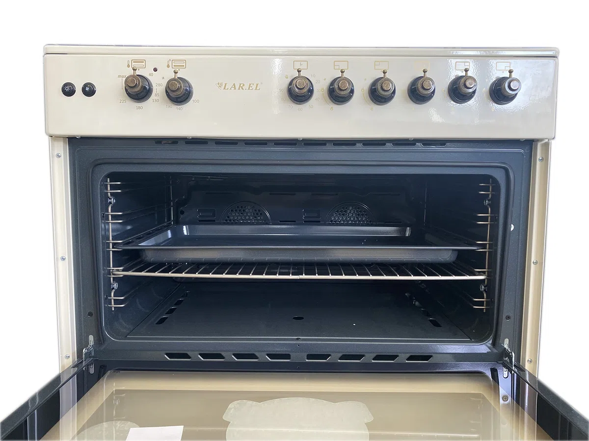 Kuchenka gazowa 90x60 RUSTICA Lar.El 5-palnikowa z akcesoriami elektrycznymi