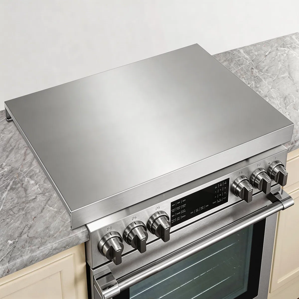 YUCHENGTECH Coperchio per Fornelli a Gas in Acciaio Inossidabile Copertura per Fornelli a Gas Copri Fornelli Cucina Gas, 76x56x7cm,Argento