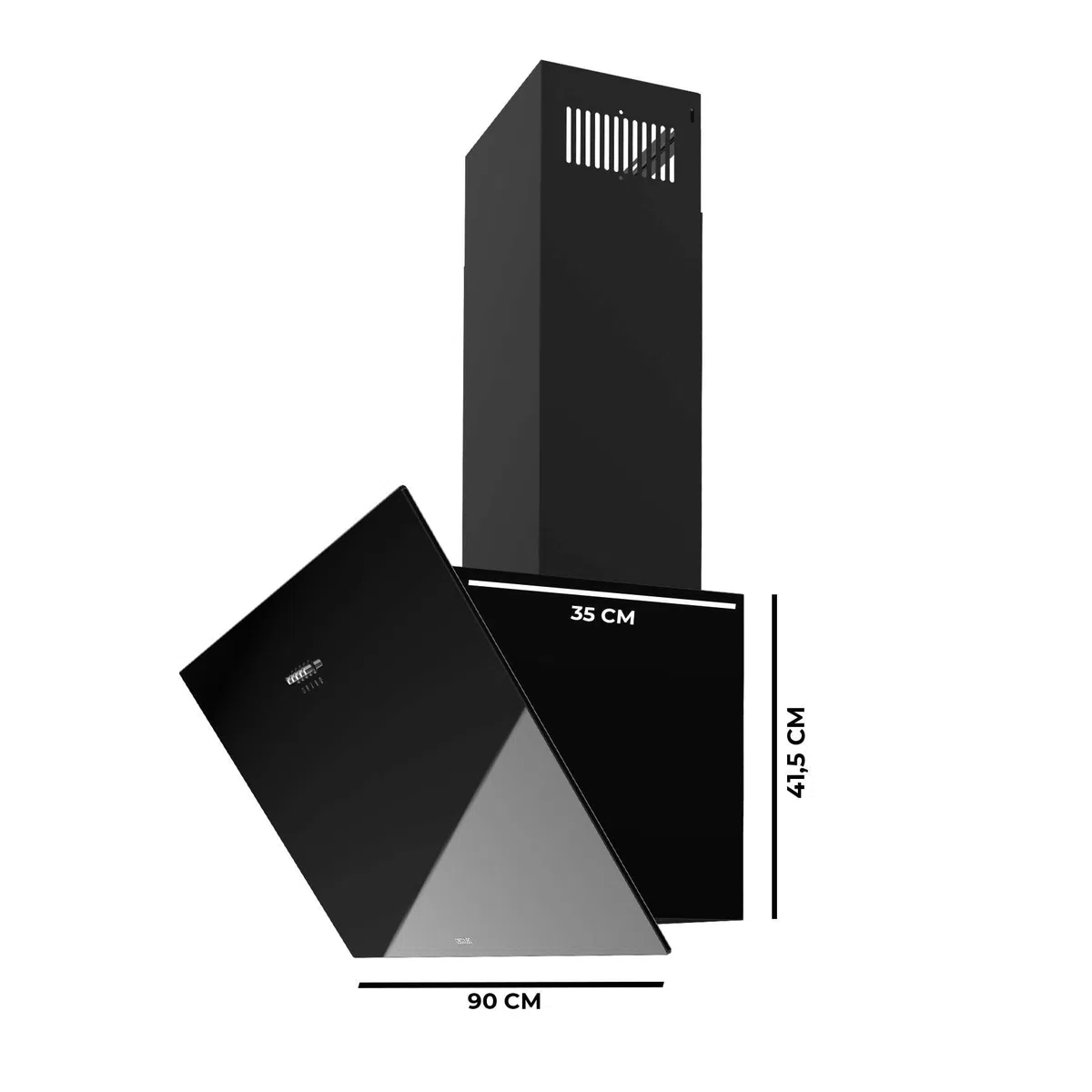 Cecotec Bolero Flux DM 906500 Okap Kuchenny 90 cm 165W 650m³/h Czarny Szkło