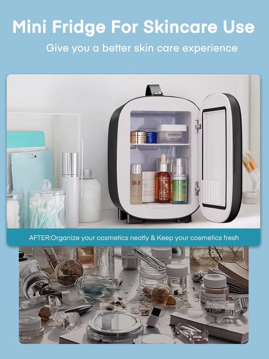 FOHERE Mini Frigo 2 in 1, Frigorifero Portatile da 5 Litri
