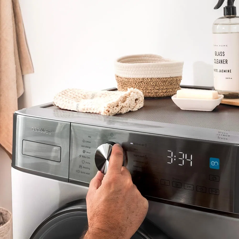 Cecotec Lavatrice 9 Kg di carico frontale Bolero DressCode 9800 Inverter Steel A. 1400 giri/min, classe A, 16 programmi, motore Inverter Plus, SteamMax, OnSmart, SpaCare, Fuzzy Logic e Display Touch
