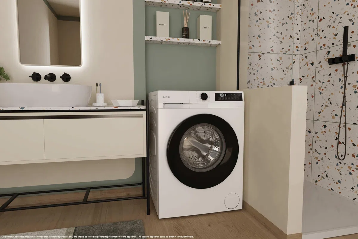Candy ProWash 300 Lavatrice Slim a Carica Frontale, 7 kg, 1200 Giri, Motore Inverter, Classe A -15%, Smart LED Touch, Cicli Rapidi, 60 x 42,4 x 85 cm (LxPxA), Bianca - GD 27SB7-S