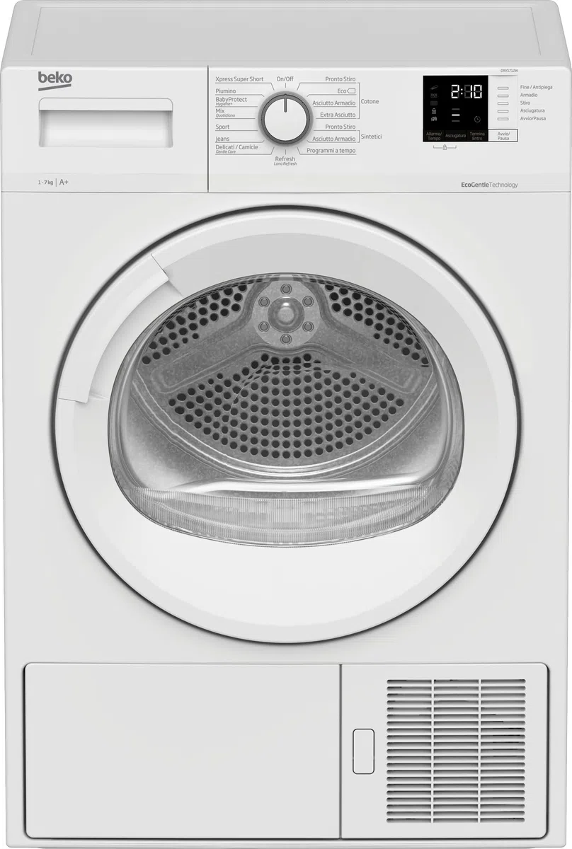 Beko Asciugatrice Slim DRXS712W Young, 7 Kg Classe A+ Pompa di calore