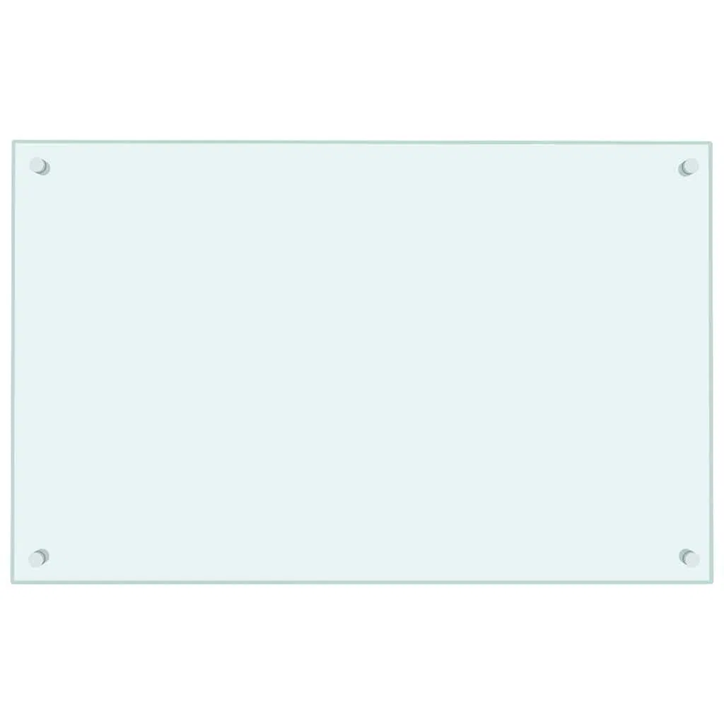 Genérico Paraschizzi per Cucina Bianco 80x50 cm in Vetro Temperato,Bianco,6.75kg,249455