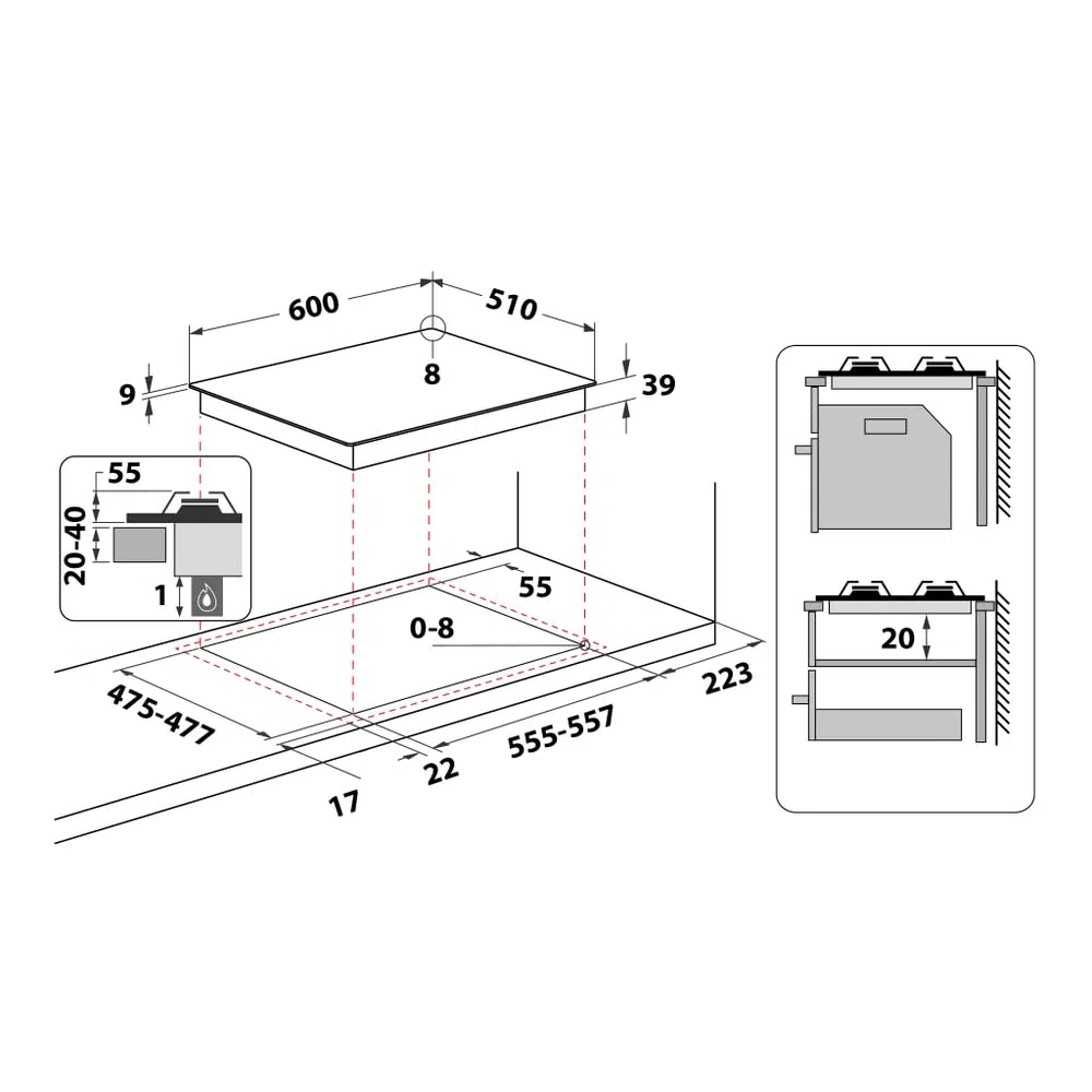 Hotpoint PCN 641 T/IX/HAR piano cottura Acciaio inossidabile Incasso Gas