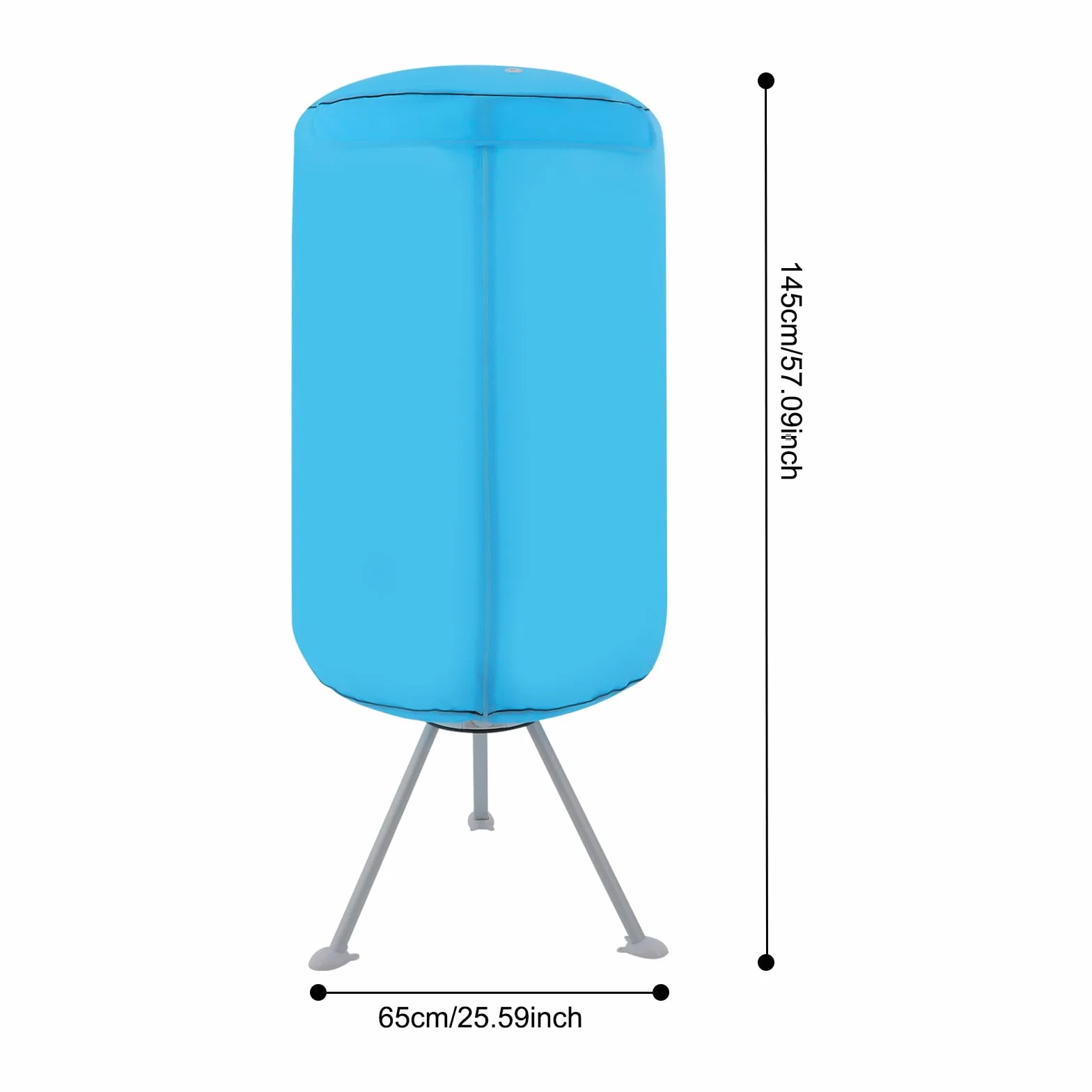 Asciugatrice elettrica portatile mini, pieghevole, 1000 W, con asciugatura a ciclo a 360 gradi, ideale per appartamenti, viaggi, campeggio e camper (blu, bianco)