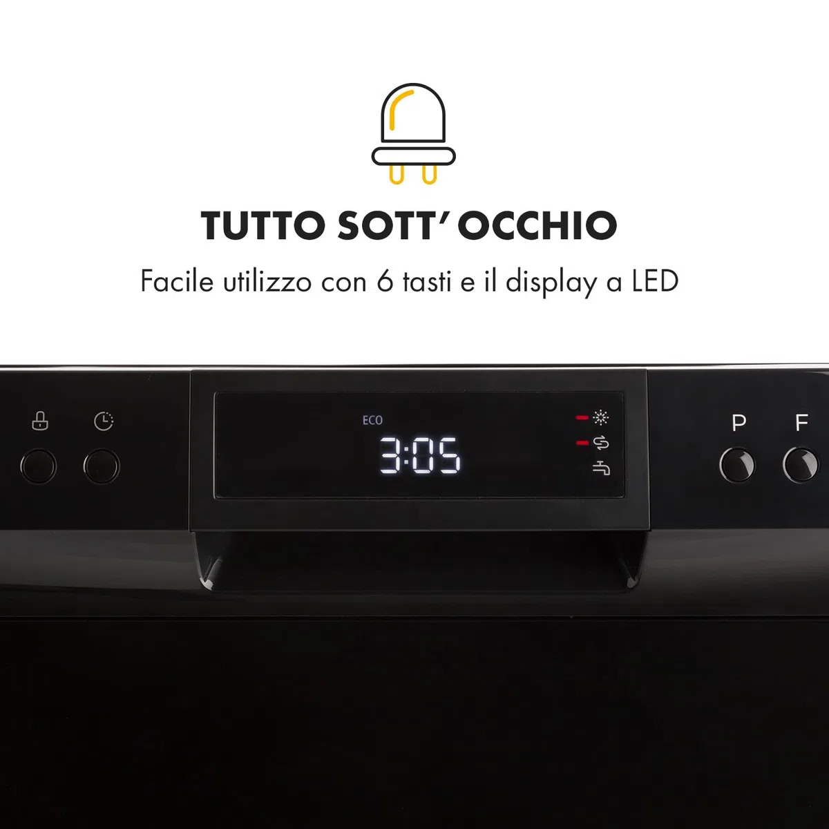 Klarstein Lavastoviglie 8 Coperti, Libera Installazione Silenziosa e Integrata con 8 Programmi di Lavaggio, Mini Piccola e Compatta, Mini per Casa e Ufficio