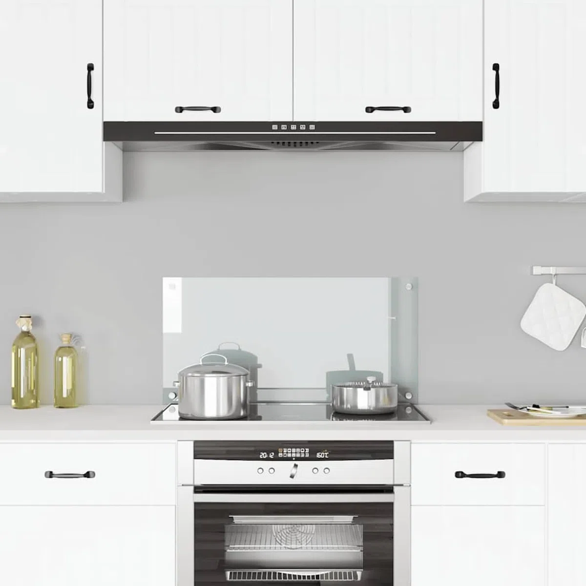 Gecheer Paraschizzi per cucina, trasparente, 80x40 cm, vetro temperato, per piano cottura