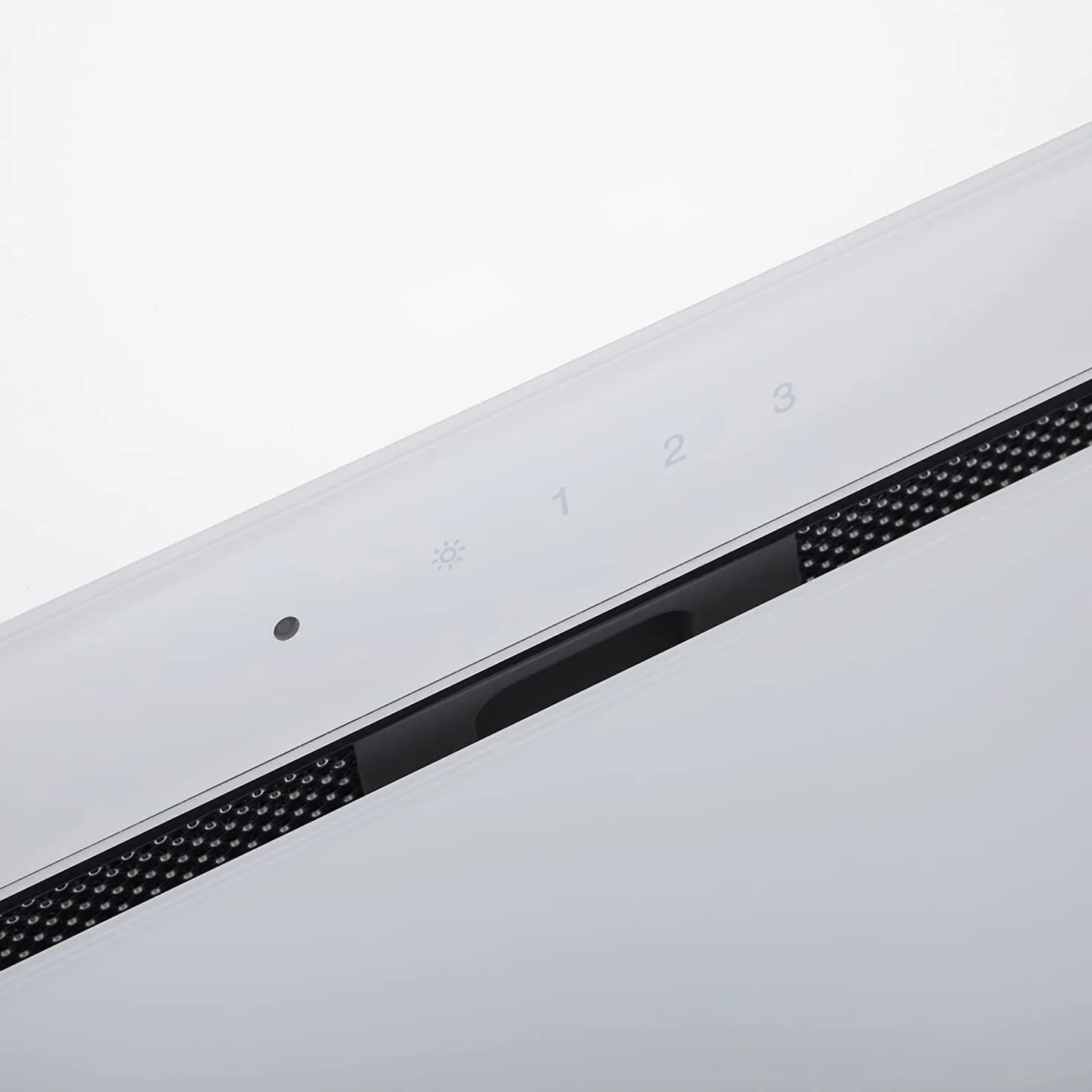 Gurari Cappa Integrata 70 cm GCH E 217 WH 70, Bianco Vetro, Aspirazione 1000 m³/h, LED, Touch Control + Telecomando, 3 Velocità, Incasso o Soffitto