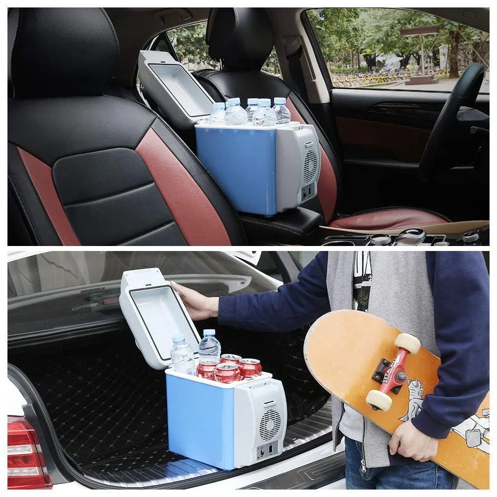Mediawave Store - Frigo Portatile 079054 per Auto e Camping 2 in 1, Funzione Caldo e Freddo, Mini Frigorifero Portatile 12V da Viaggio e Campeggio 7,5 Litri