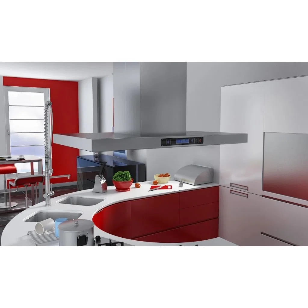 Festnight Cappa Aspirante da Cucina a Isola design acciaio inox con Display LCD 90cm