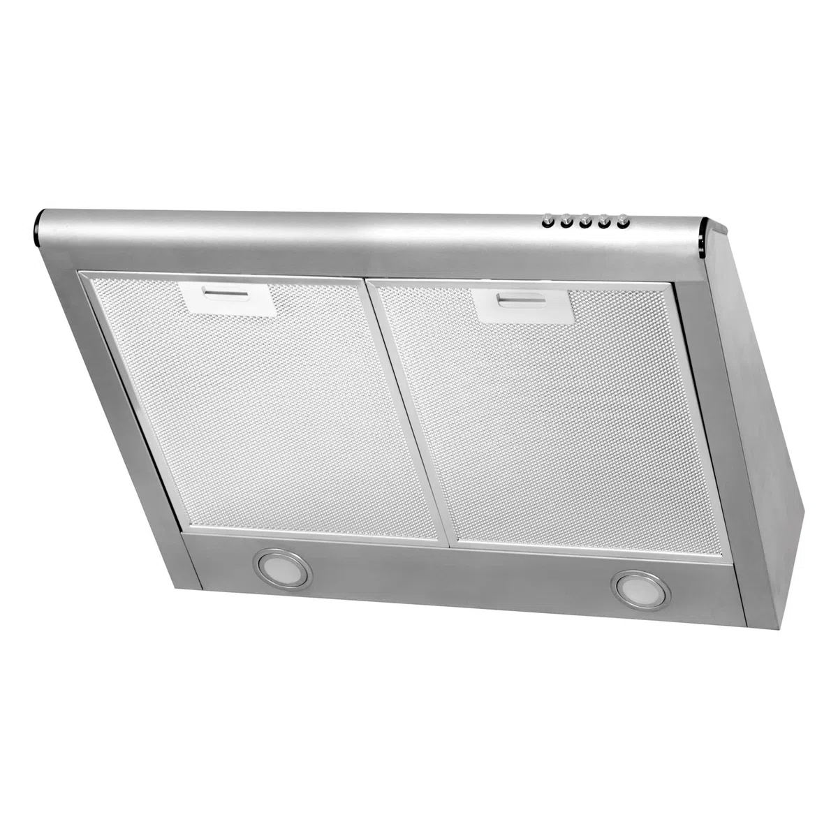 Cappa aspirante da incasso, per ricircolo dell'aria di scarico, 60 cm, in acciaio inox, illuminazione a LED [classe energetica C]