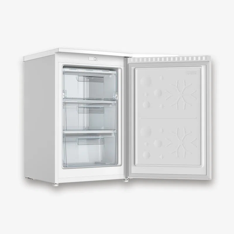 SEVERIN Congelatore da Tavolo Piccolo, Capacità 85 L, Classe D, Silenzioso 39 dB, 4 Stelle, 1 Sportello Ribaltabile e 2 Cassetti, Cerniera Reversibile, 55 x 58 x 84,5 cm, Bianco - GS 8864