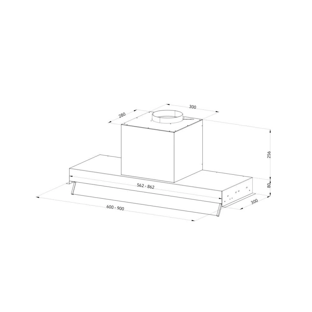 Gruppo cappa sottopensile Kripto90 inox Samet