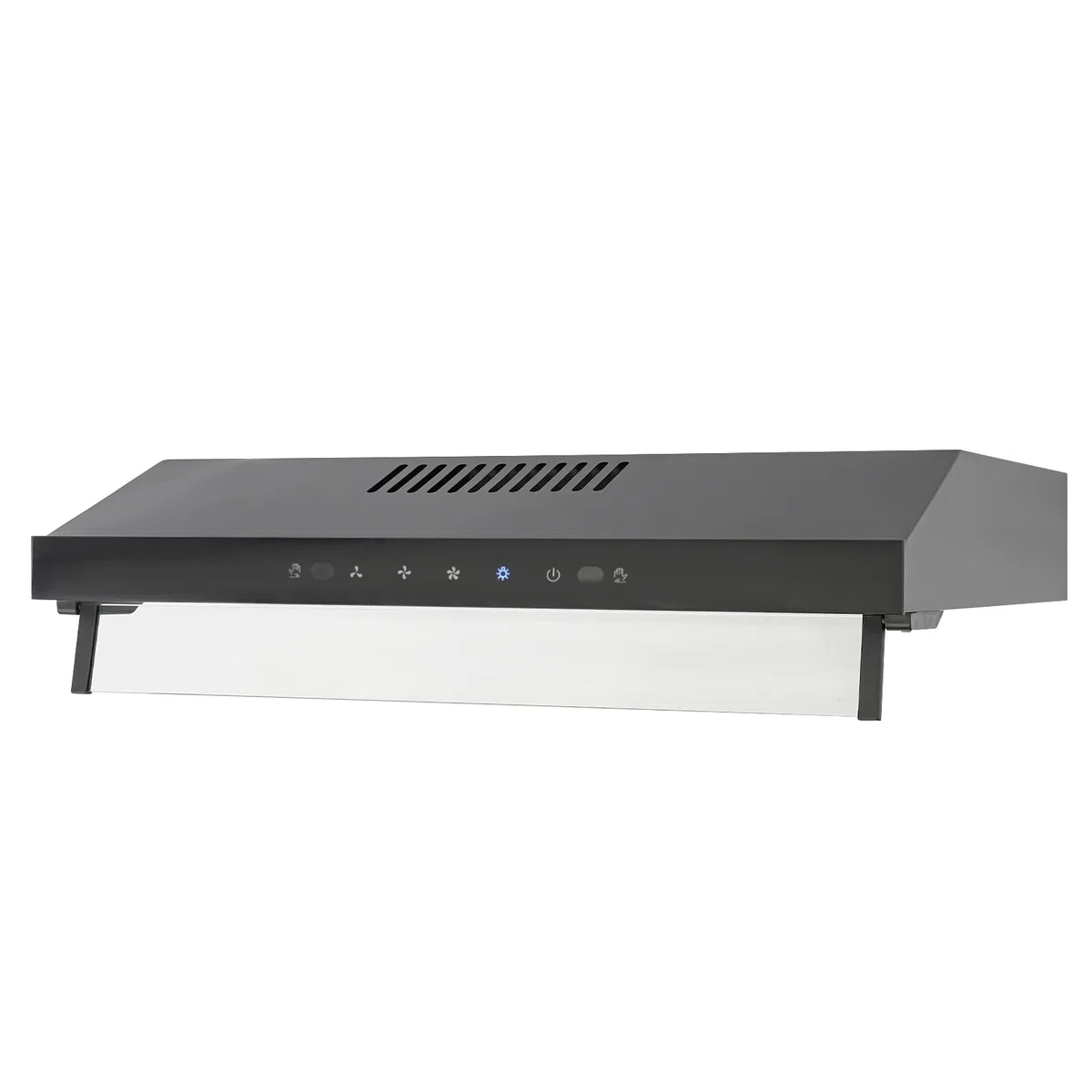 S6001-SS - Cappa aspirante, 60 cm, 3 livelli, con touch screen, 2 LED, per appartamenti, roulotte, cucine, ristoranti, hotel