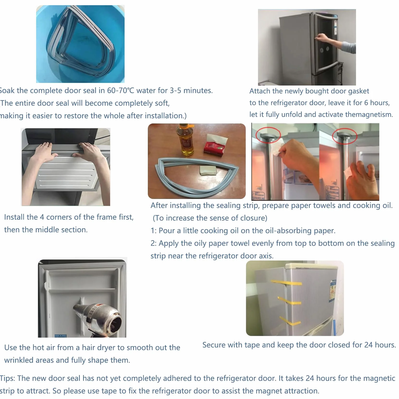 Guarnizione Magnetica Sostituzione,per Porta Frigorifero Congelatore Compatibile,Personalizzabile in Diverse Dimensioni,Grigio